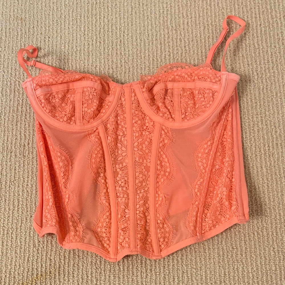 Urban outfitters Lace Corset in Coral